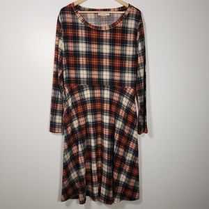 Nemidor 18 Plus Size Fit & Flare Plaid Dress